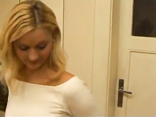 Breathtaking Blond Floozy with Consummate Melons and Butt Gives Camera Guy a Oral job