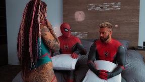 two spiderman vs. tattooed babe mandi cat