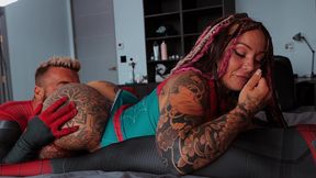 two spiderman vs. tattooed babe mandi cat
