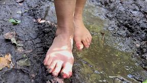 muddy foot licking toe sucking