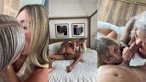 thick aussie & petite babe fuck & swallows neighbors bbc