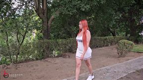 A Strange Redhead Milks Me in an Outdoor Park - Brandon Cruz &amp; Andrea Castro