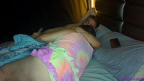 BBW Wife Jerks off Husband at Bedtime