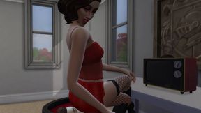 CAMILLE THE GAMER — In Tight Red Latex, She Turns Her Loser Into a Face Chair