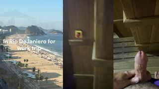Married BiMidwestguy caught jerking off in a public sauna in Rio
