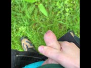 Fondling and Marking my territory in the forest. Lots of pee!
