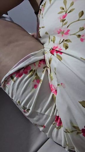Step mom makenher nails in bed with naked step son