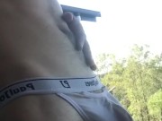 Pissing Thru My Mesh Jockstrap Outside