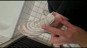 spit on my nike and fila sneakers