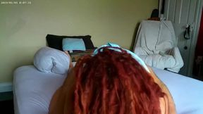 Sexy MILF in red high heels takes it slow and deep from behind while getting creampied