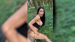 Chesty TS Goddess Having Sex in the Forrest