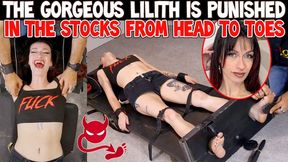 THE GORGEOUS LILITH IS PUNISHED IN THE STOCKS FROM HEAD TO TOES - FULL HD MP4