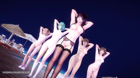 [MMD] 2 Phut Hon Sexy Naked Dance Marie Rose Tamaki Misaki Kasumi Nyotengu Doa Uncensored Hentai