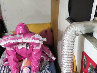 PVC Bonnet Sissy Body Pillow Humping and Vibraitor