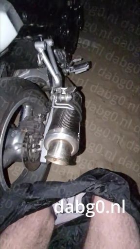 dabg0 fucks a Suzuki Bandit 650 S motorcycle exhaust   Clip 1