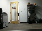 Closing up the office and leaving in the nude