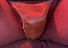 Satin thong bulge play