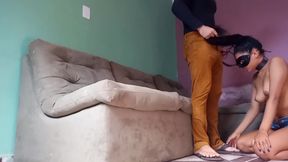 Submissive Stepdaughter in Deep Throat and Sniffing Cum (032821) Part 1