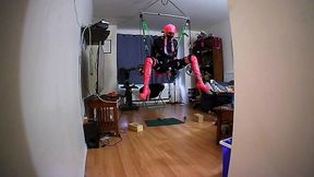 sissy&#039;s self bondage suspension