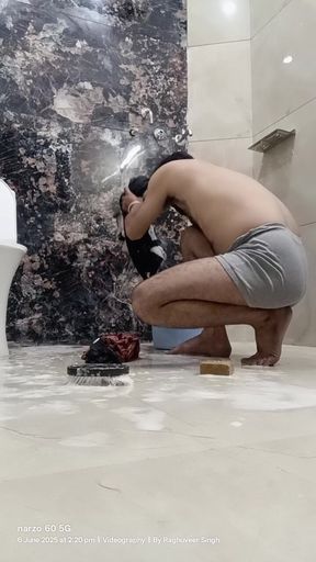 Indian Stepfather Stepdaddy Enjoy Shower
