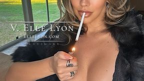 Elle Lyon Offers a Bit of Elegance Smoking in Fur