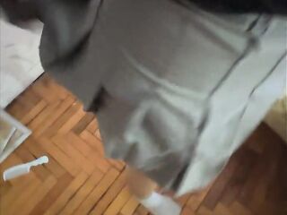 Stepbrother lifts his stepsister's petticoat and realizes that this babe didn't put everything under. The little floozy punishes her by putting his rod in her for being a wench. Dialogues in Spanish.