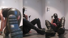 horny leather pig pp horny fucked and riding by dildo