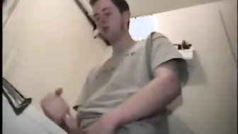 Amateur Guy Jerks Off Big Curved Cock and Eats Cum