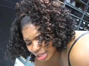 Horny ebony girls suck a large cock and balls to make the work day go by