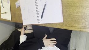 Alt Russian Classmate Gags Cock Under Desk Begs Toilet Destruction