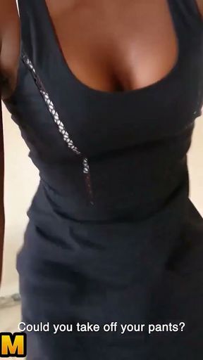 This CUTE EBONY realtor walked in talking about NYC... left stretched &amp; dripping   Clip 2