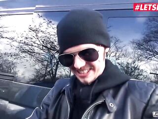 BumsBus - Celina Davis Voluptuous German Chick Wild Car Screw with Stranger - LETSDOEIT