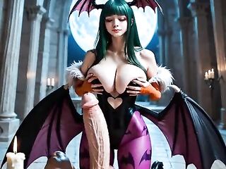 Morrigan Aensland serving in her castle (AI-generated) (No live-action) (NSFW) (fully voice)
