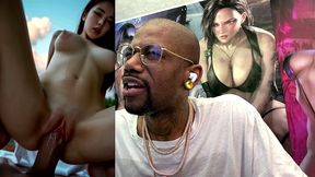 beautiful tight bald asian pussy riding a hard cock and gets her tight cunt cum covered, ai generated