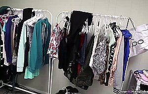 Step mom jerks him off  over 40 milf
