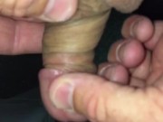 Twisting the shaft of my cock beyond 360 degrees and letting it go, observe in slow motion too
