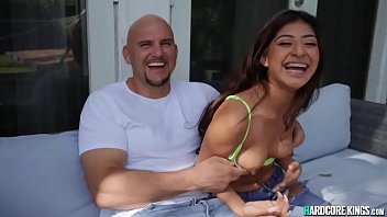 Big cock guy fucks petite Latina teen