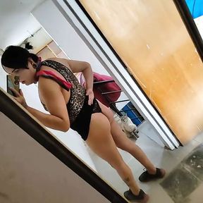 Shemale slut wearing miniskirt loves to be seen and to be told how slutty I look