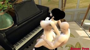 Boss Boning Beautiful Wife While Goku Watches in NTR Hentai