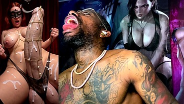 Huge Thicc Pierced Transgender Girl Cock Cumming All Over The Place, AI Generated