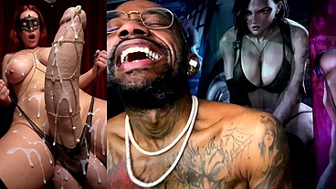 Huge Thicc Pierced Transgender Girl Cock Cumming All Over The Place, AI Generated