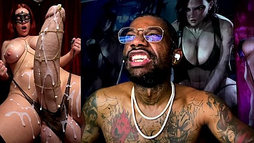 Huge Thicc Pierced Transgender Girl Cock Cumming All Over The Place, AI Generated