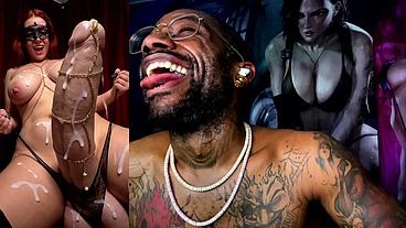Huge Thicc Pierced Transgender Girl Cock Cumming All Over The Place, AI Generated