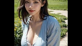 (3D ANIMATED HENTAI ASIAN MODEL)  Mongolian lawn with stepsister (with pussy masturbation ASMR sound!)