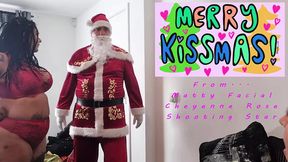 Naughty Santa gets his cock sucked by 2 hot amateur Milfs