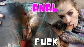 Inked Hippie's Solo Dildo Ass play and ANAL Fuck Big Cock