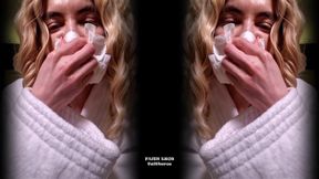 Cam Girl Is Blowing a Nose
