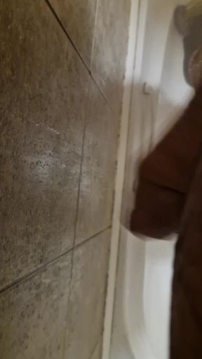 Handjob in bathroom