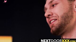 NextDoorXXX.com - Young man wakes up to his lover's mouth wrapped around his cock