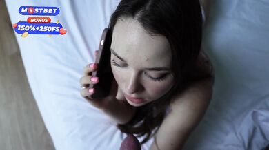 Cheating stepsister rides rough while on phone big booty big cumshot